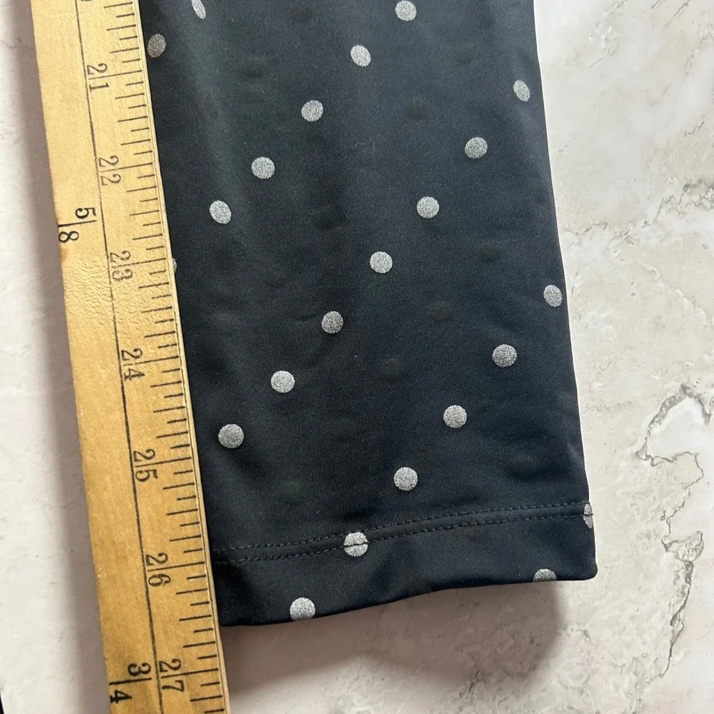 Nike Womens Epic Lux Running Leggings L Black Reflective Polka Dot Pockets 0825